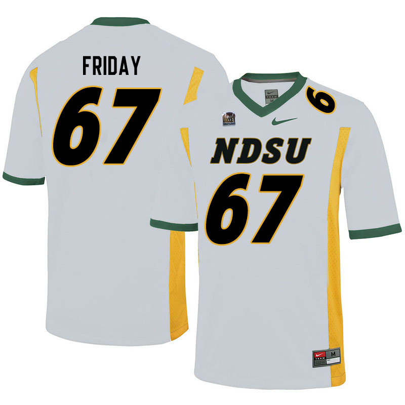 Men #67 Bryce Friday North Dakota State Bison College Football Jerseys Sale-White